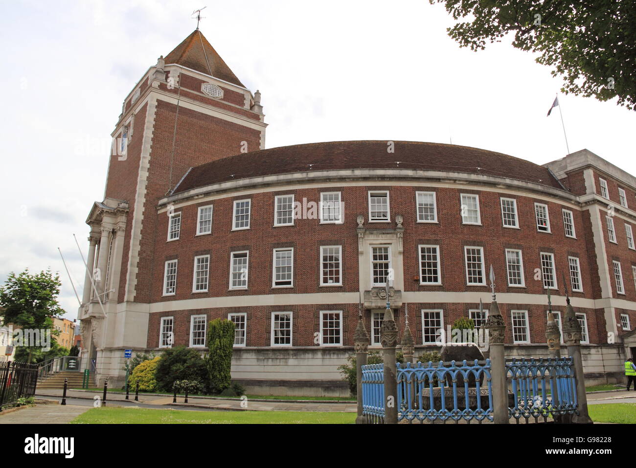 Royal Coronation Stone, Guildhall, High Street, Kingston upon Thames, London, England, Great Britain, United Kingdom, UK, Europe Stock Photo