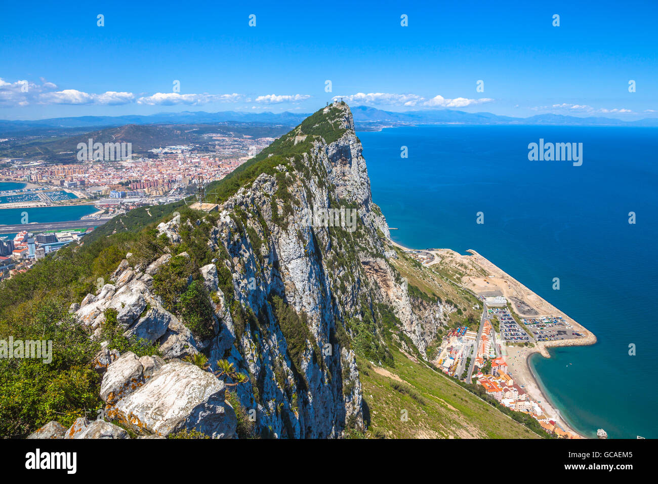 Gibraltar aerial view Stock Photo