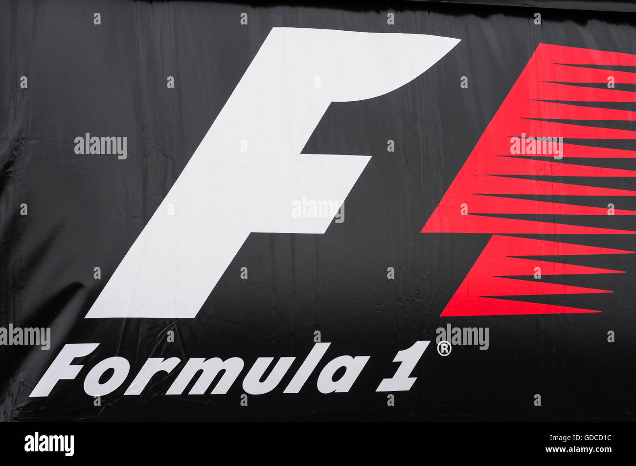 F1 logo sign for Formula One motor racing Stock Photo