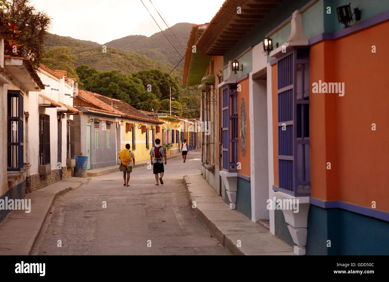 the village of choroni on the caribbean coast in Venezuela. Stock Photo