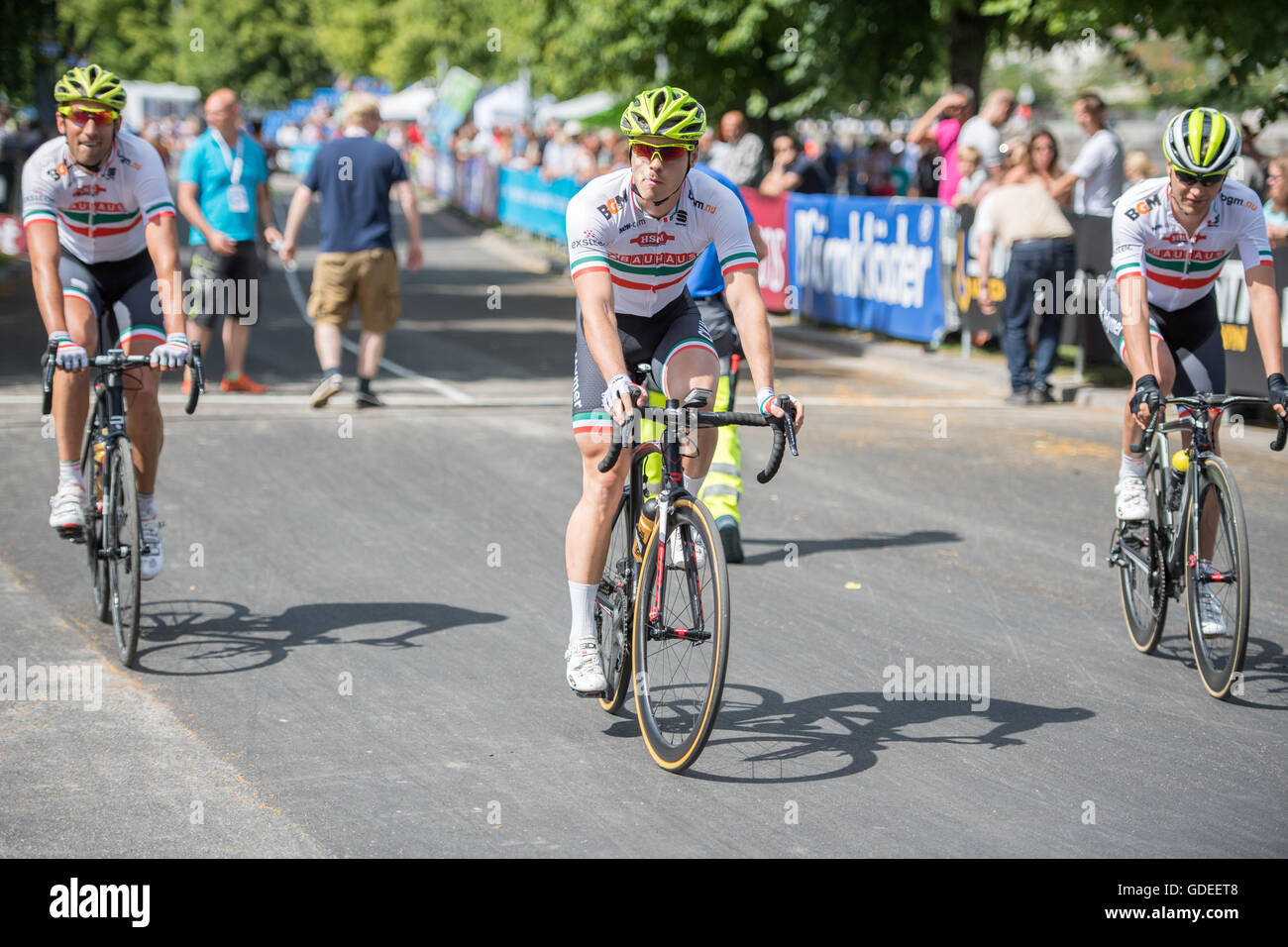 Swedish championship in road bicycle racing on the city track in Norrköping Stock Photo