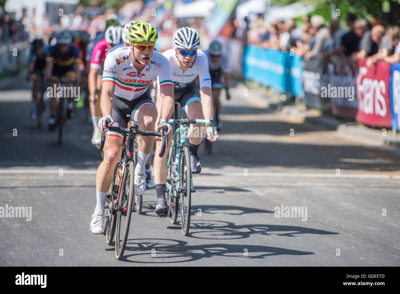 Swedish championship in road bicycle racing on the city track in Norrköping Stock Photo