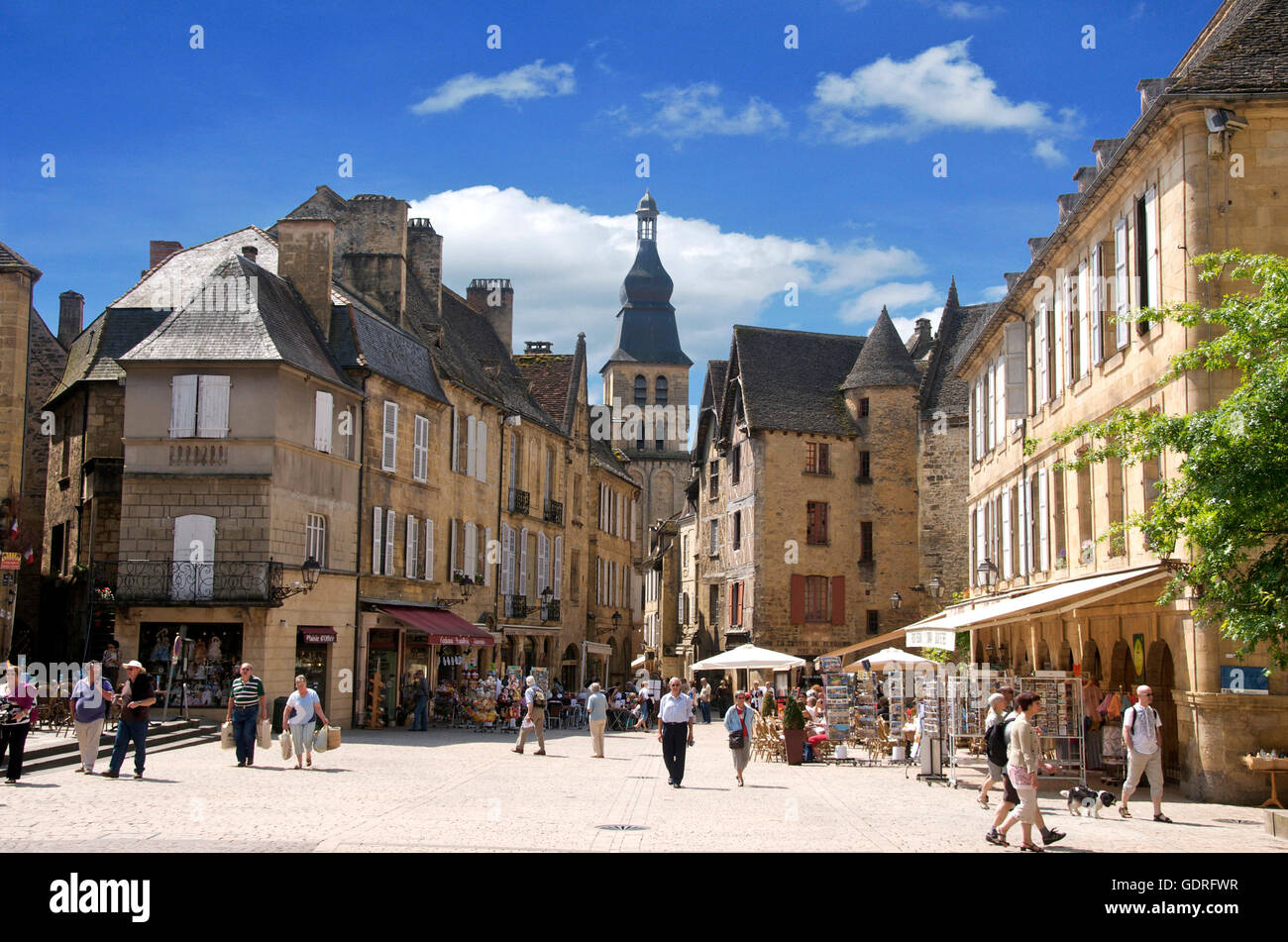 Liberty square, Sarlat-la-Canéda, Département Dordogne, Region Aquitaine, France, Europe Stock Photo