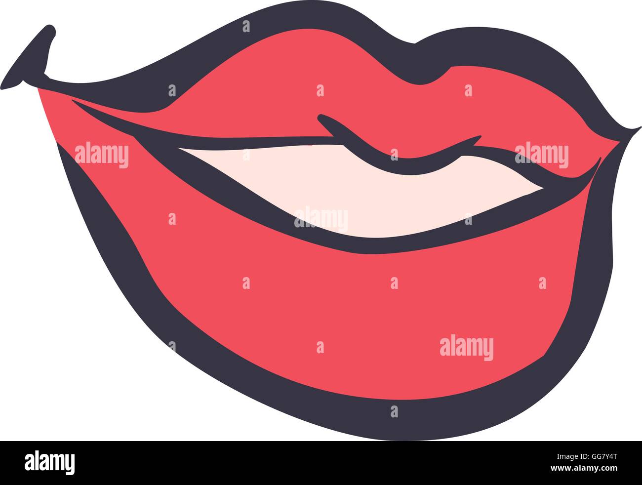 mouth lips smile happy cartoon icon. Vector graphic Stock Vector