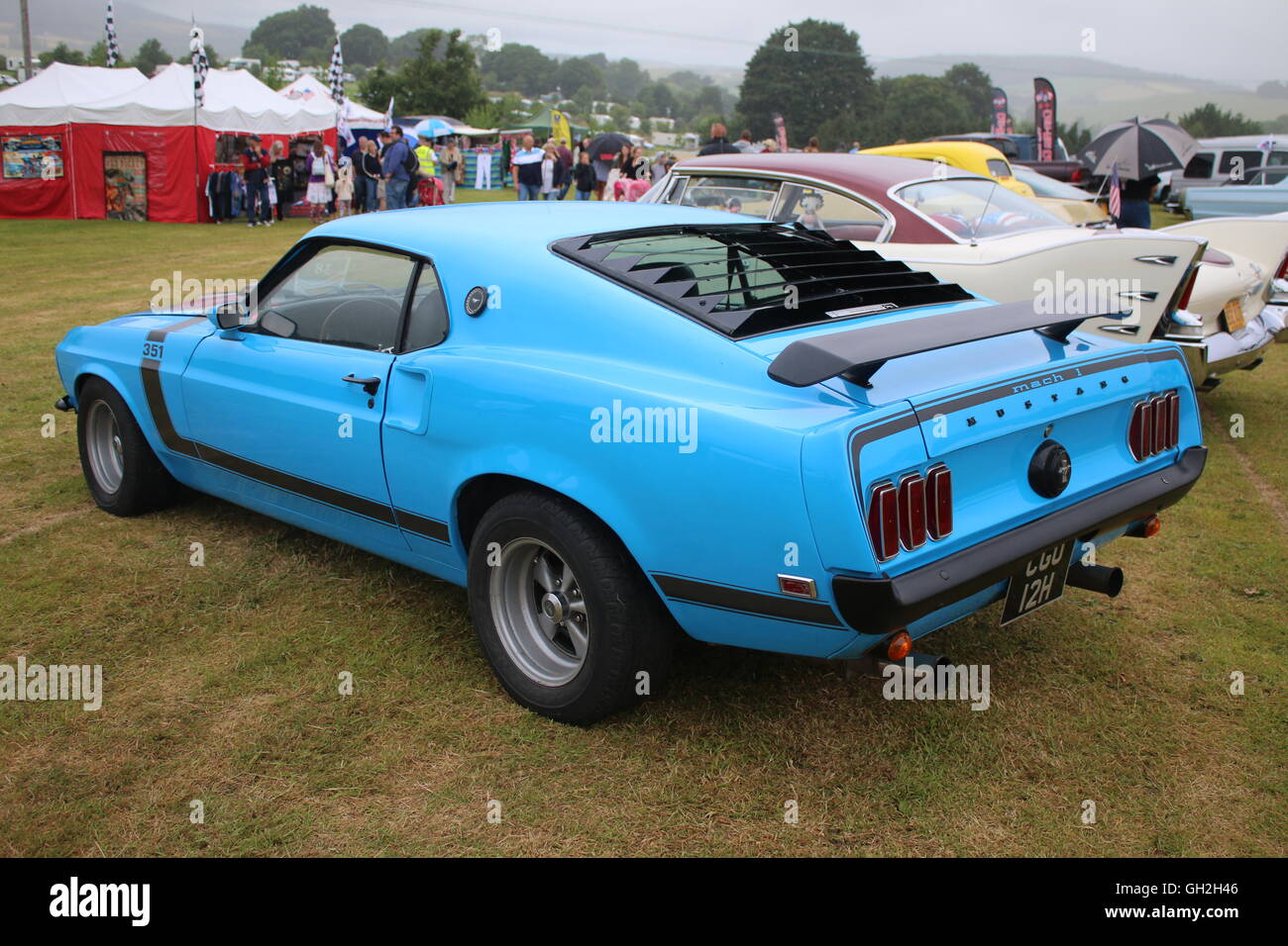 Blue 1969 Mustang Stock Photo