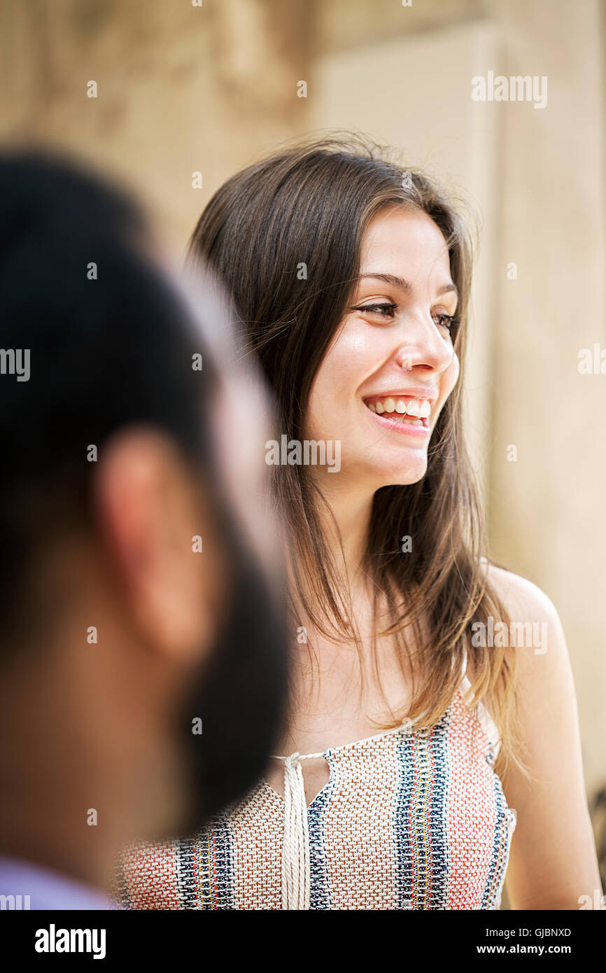 Young people working by the desk in the grunge office Stock Photo - Alamy