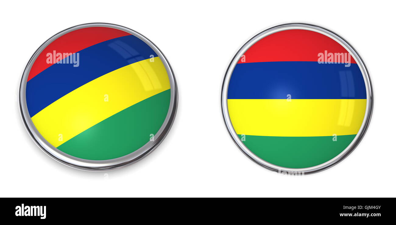 Banner Button Mauritius Stock Photo