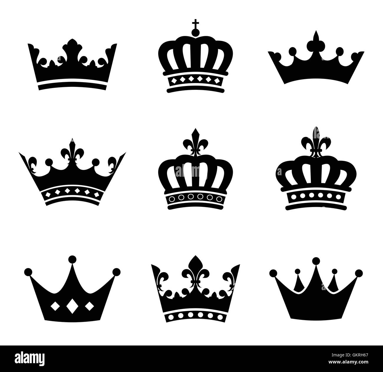 queen sign emperor king icon princess pictogram symbol pictograph trade symbol royal crown emblem Stock Vector