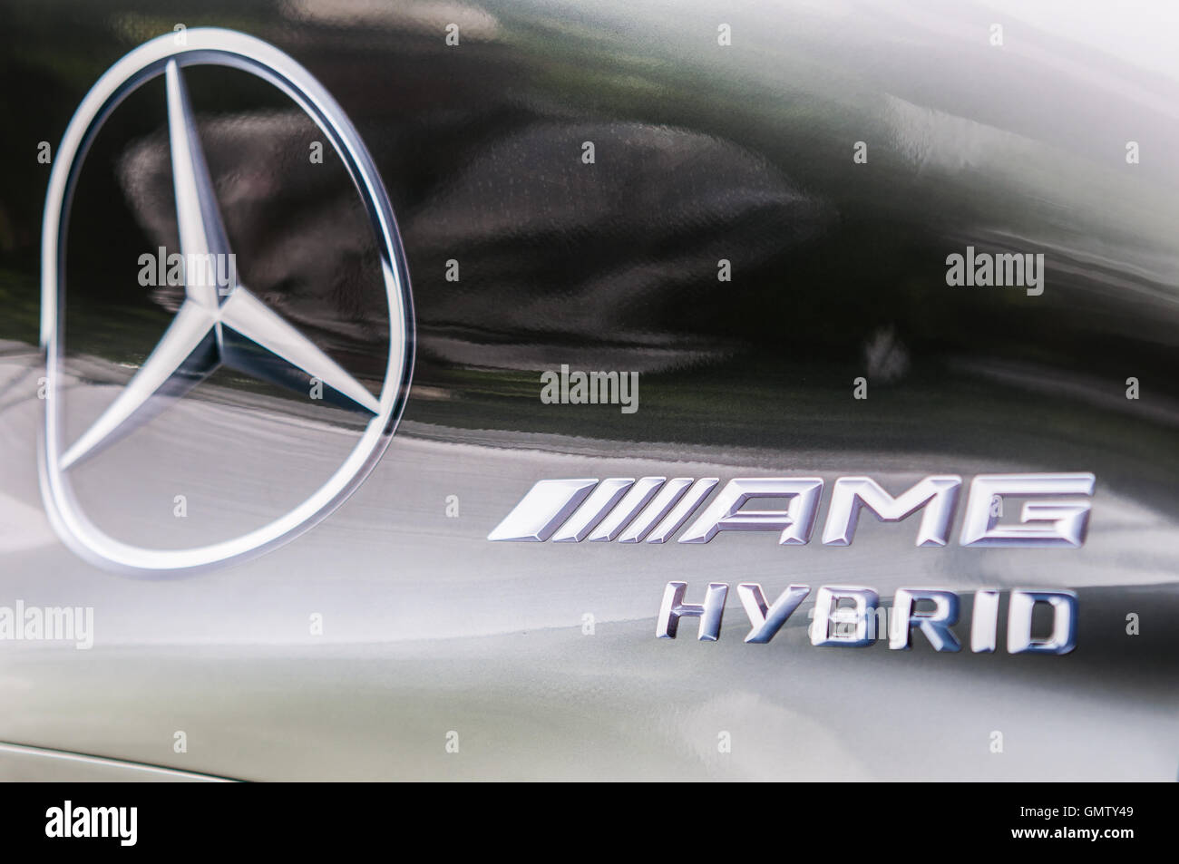 The Mercedes F1 W05 Hybrid was a highly successful Formula One racing car designed by Mercedes to compete in the 2014 Formula 1 Stock Photo