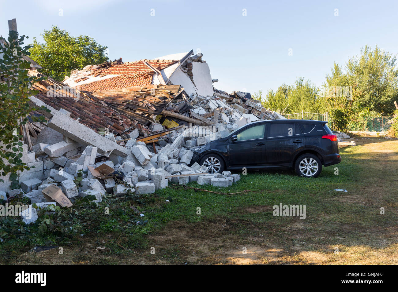 Amatrice and sorrounding, Italy - 29 Aug.2016, earhtquake aftermath Stock Photo