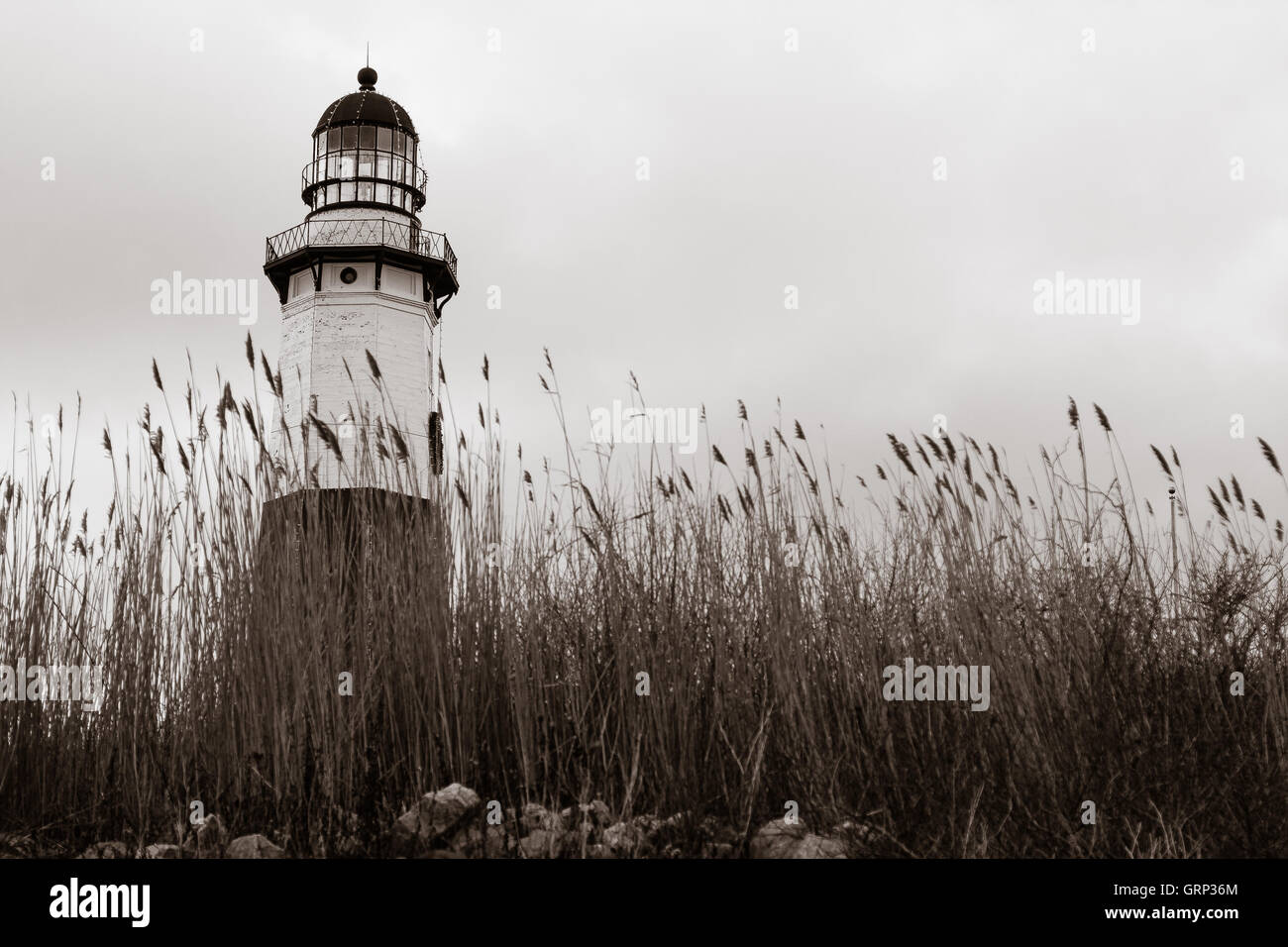 The lighthouse in Montauk, Long Island. Stock Photo