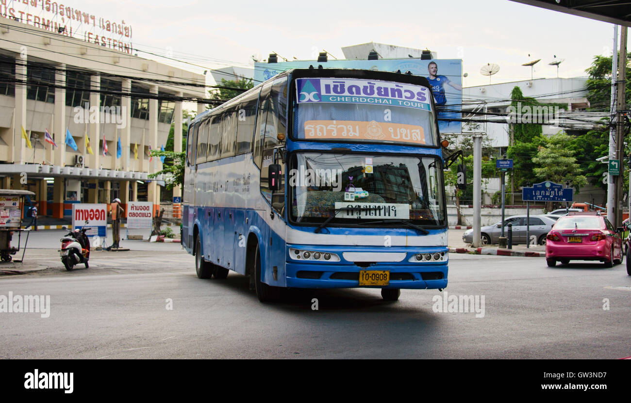 Cherd Chai double deck bus in Thailand Stock Photo