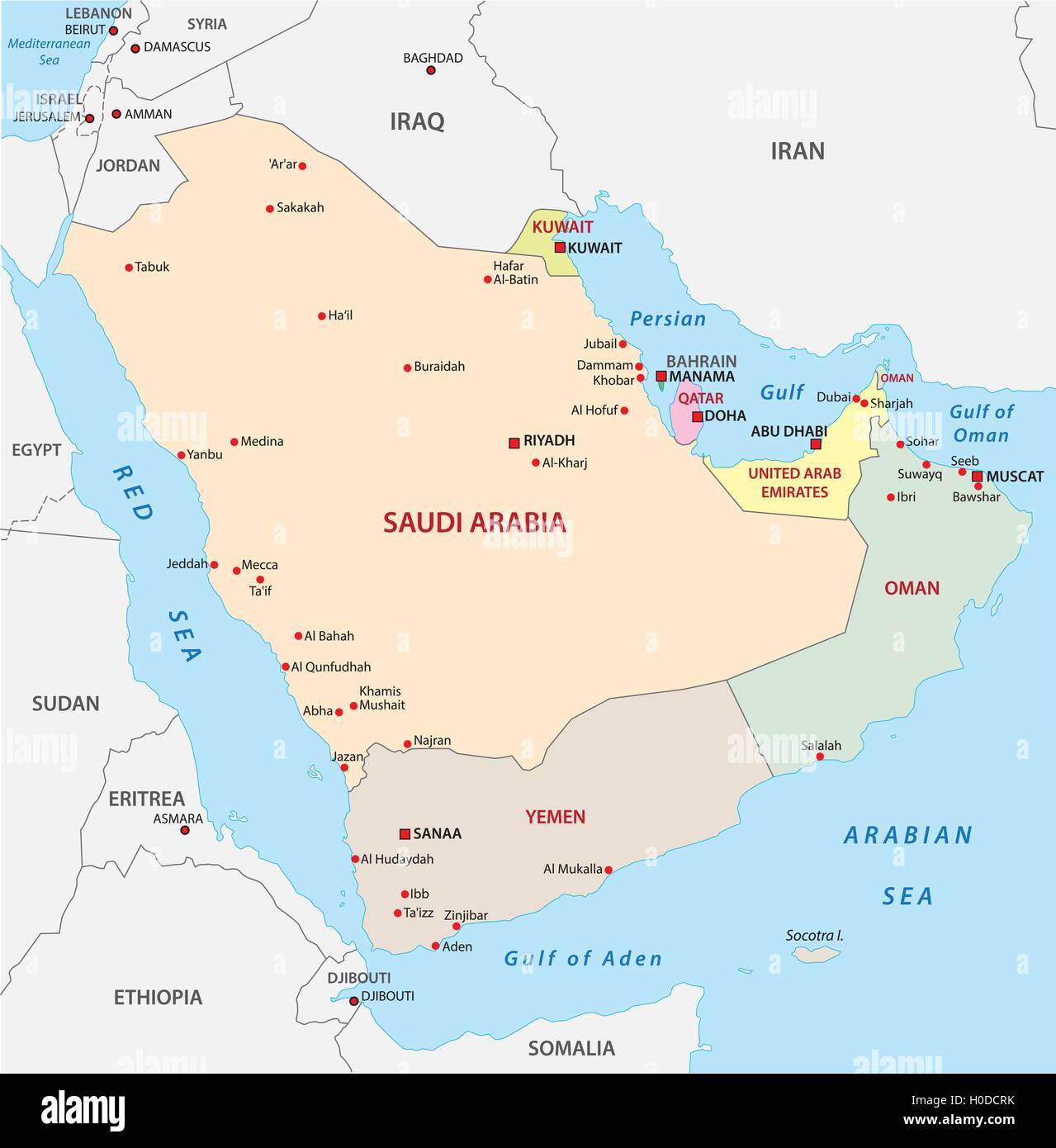 Arabian Peninsula Oases Map