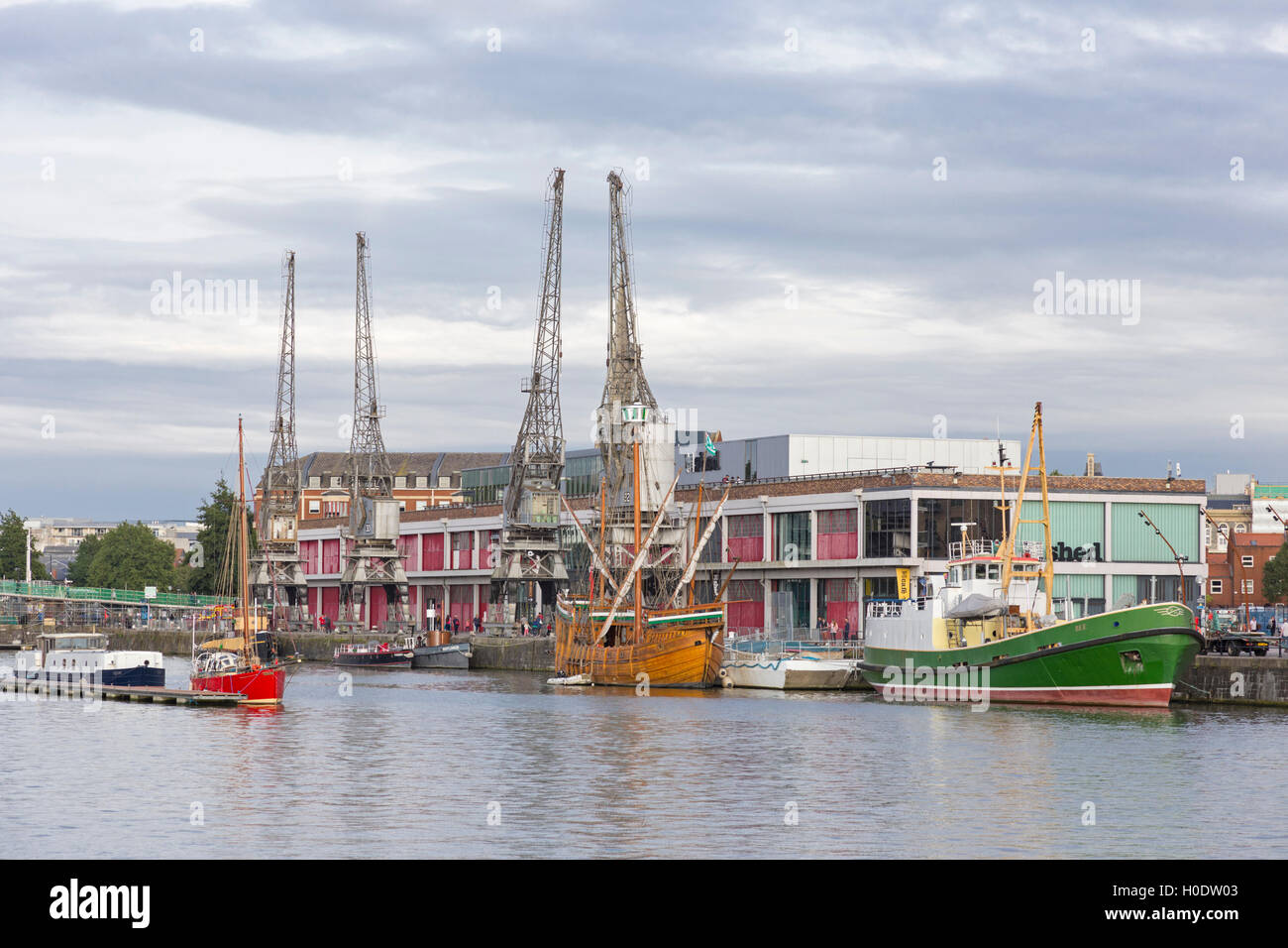 Historic Bristol City Harbour, Bristol, Avon, England, UK Stock Photo