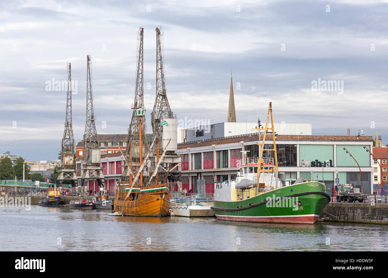 Historic Bristol City Harbour, Bristol, Avon, England, UK Stock Photo