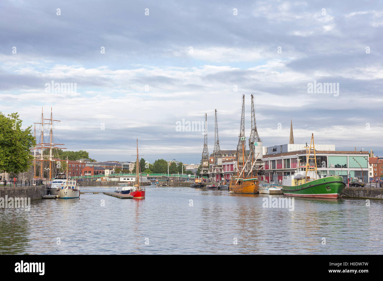 Historic Bristol City Harbour, Bristol, Avon, England, UK Stock Photo