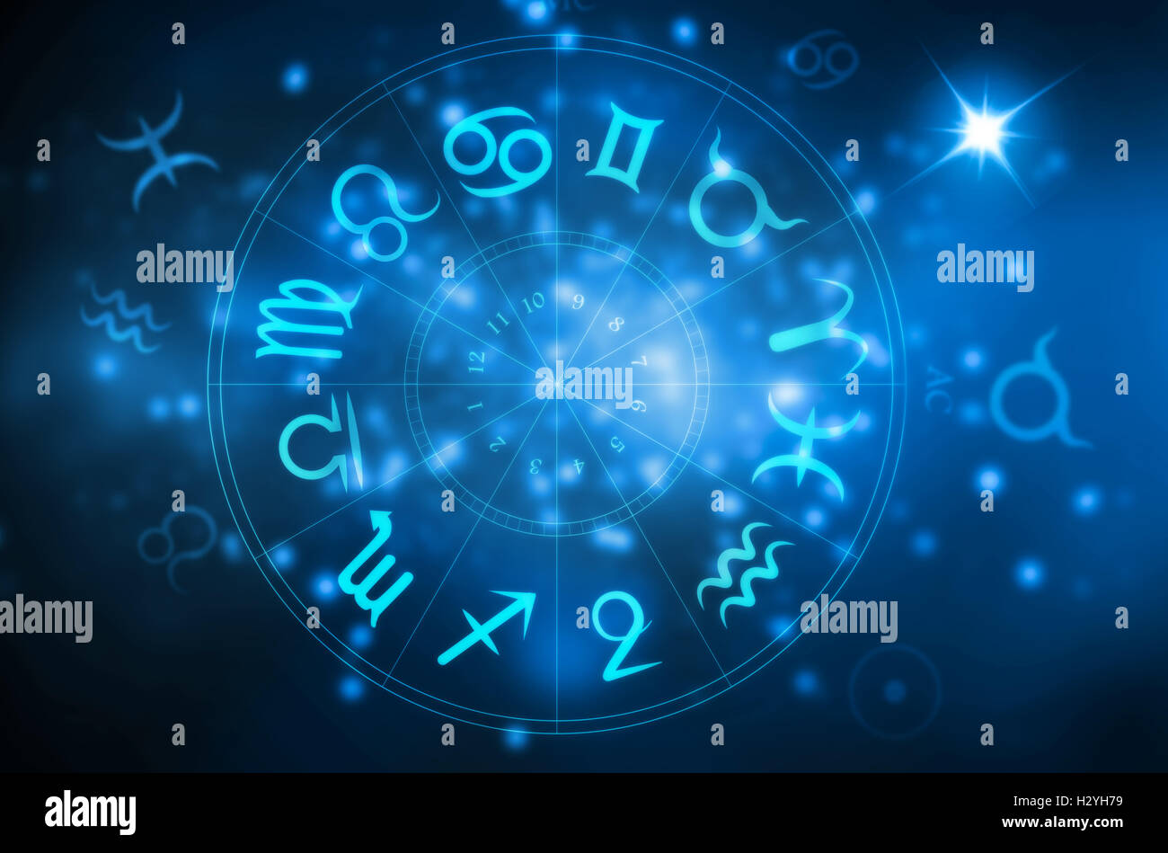 horoscope wheel Stock Photo