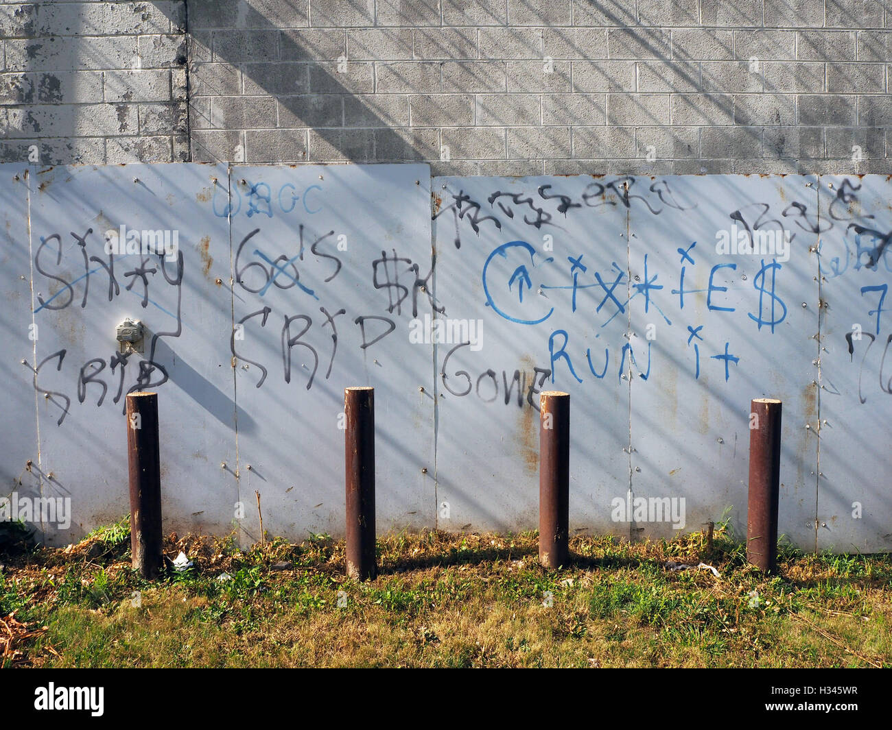 Crips gang graffiti and markings in Detroit, Michigan, USA Stock Photo