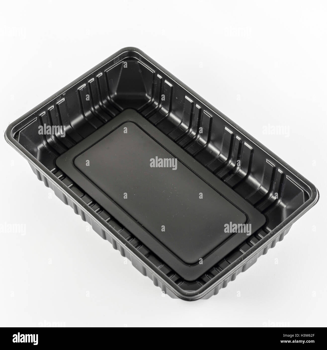 black plastic tray Stock Photo