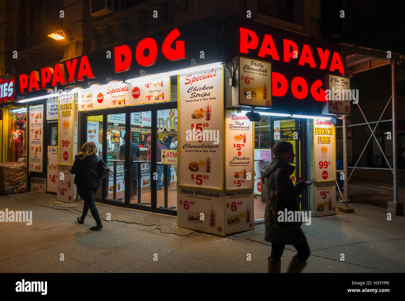 Papaya dog NYC Stock Photo