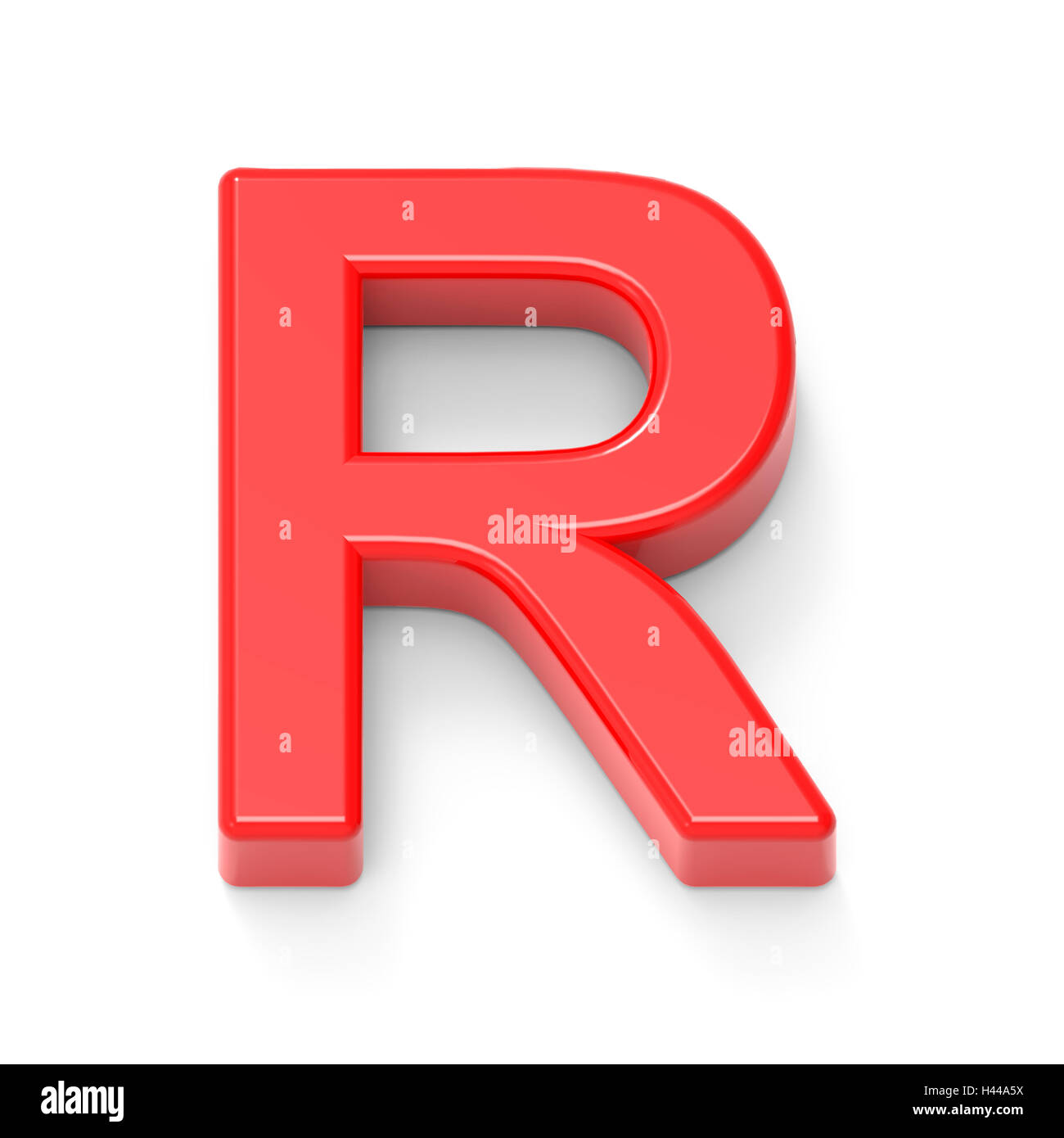 light red letter R, 3D rendering graphic isolated on white background Stock Photo