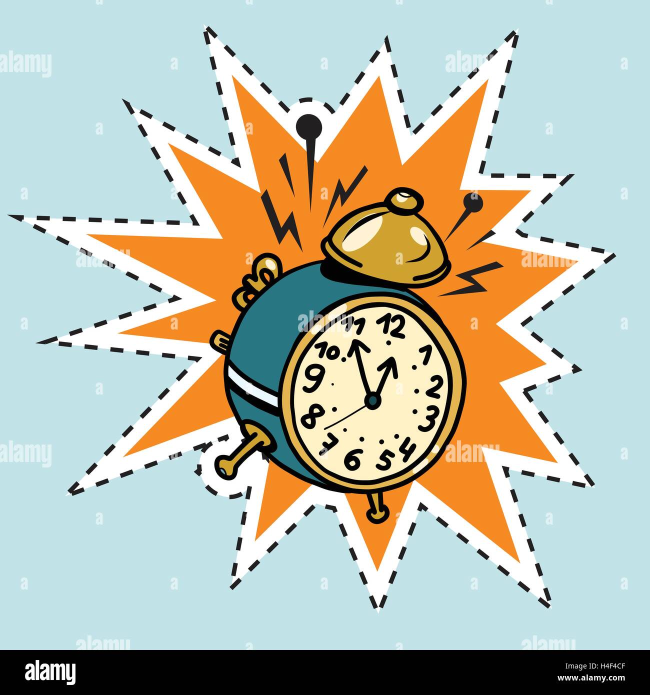 The alarm clock rings, time Stock Vector