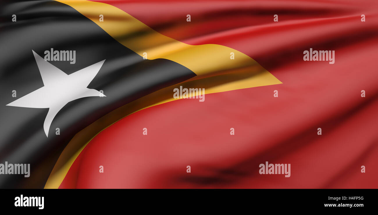 3d rendering of Democratic Republic of Timor-Leste flag waving Stock Photo