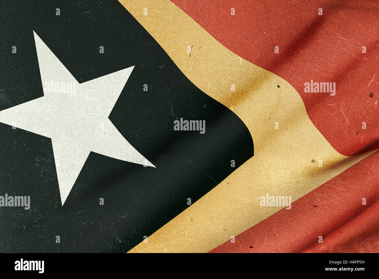 3d rendering of an old Democratic Republic of Timor-Leste flag waving Stock Photo