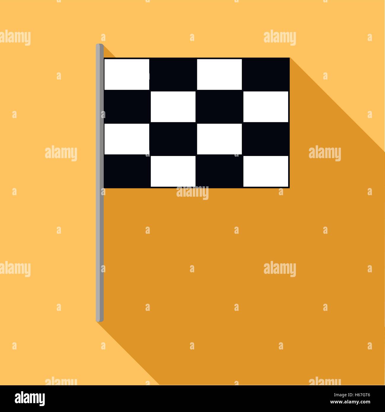 Checkered golf flag icon, flat style Stock Vector