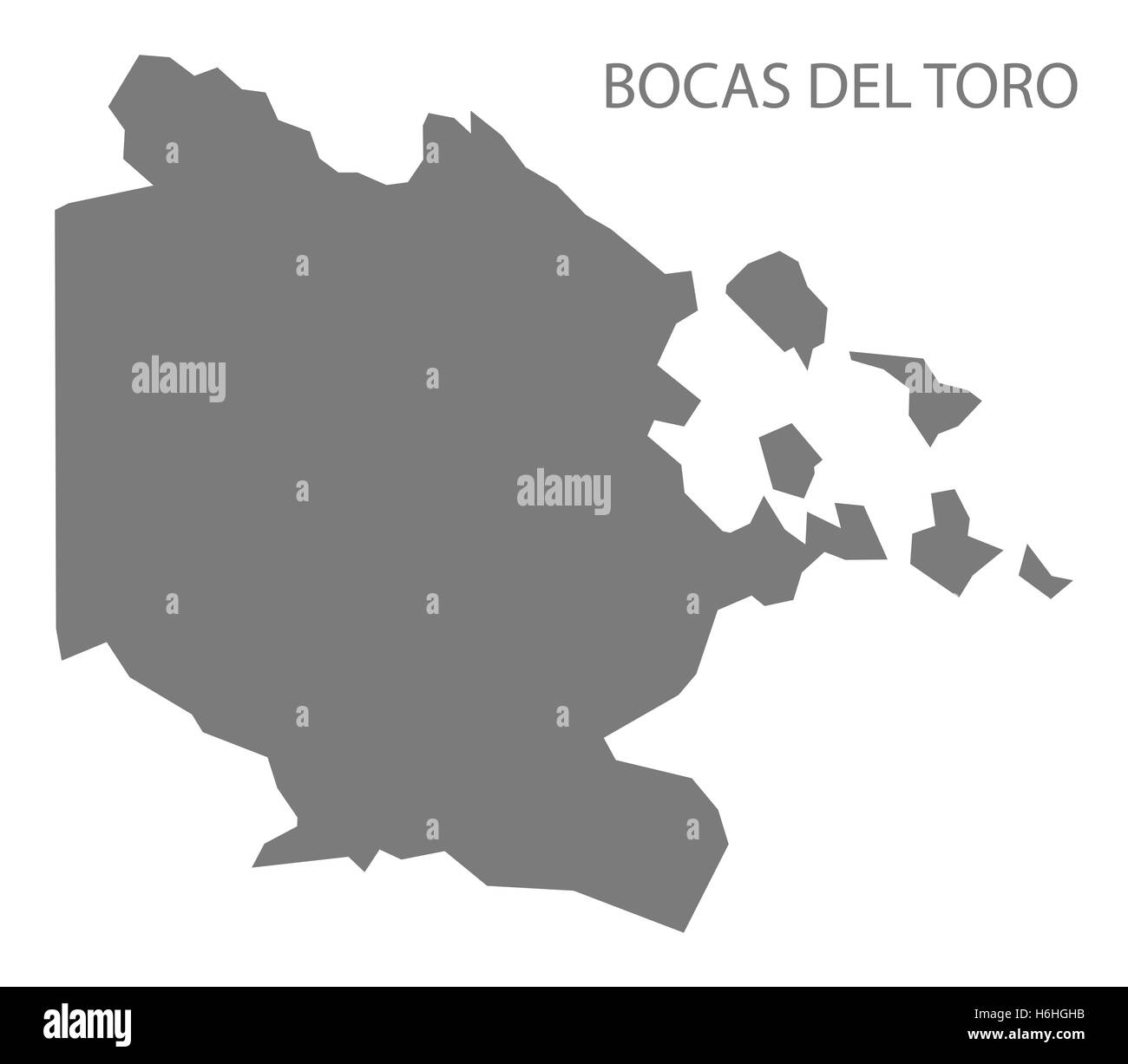 Bocas del toro Panama Map grey Stock Photo