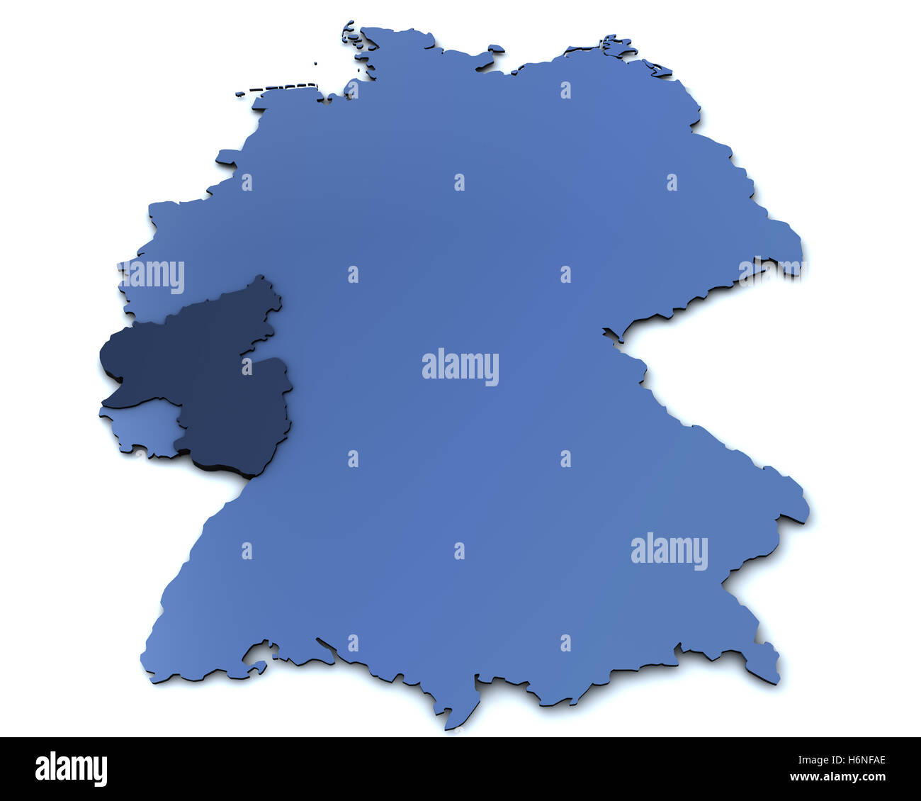 map of germany - rheinland pfalz Stock Photo