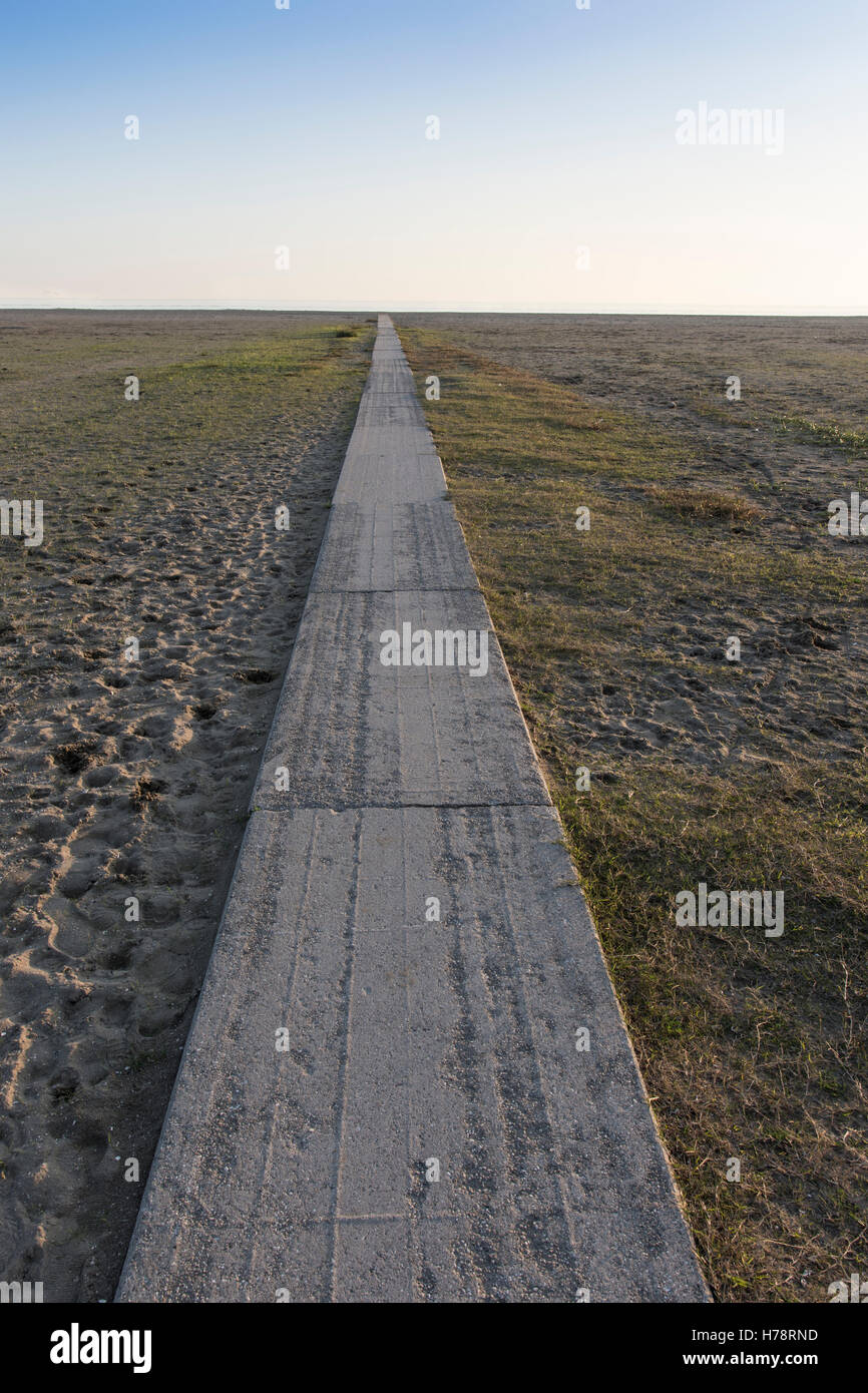 step into the void of a winter beach Stock Photo