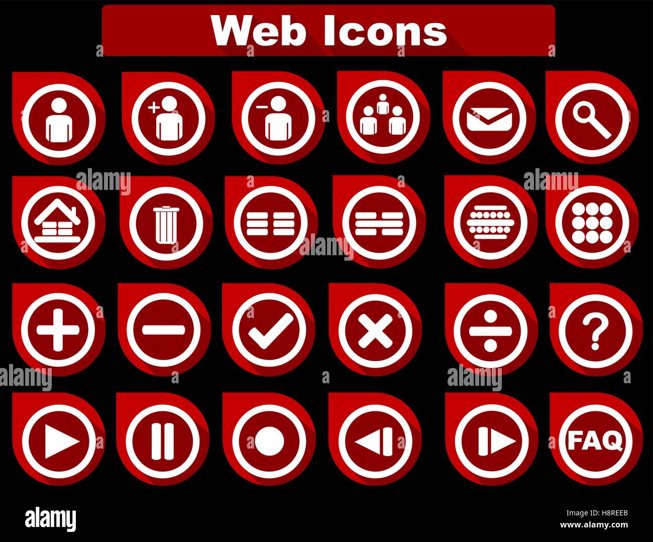 Flat Web Icons Stock Vector Image & Art - Alamy