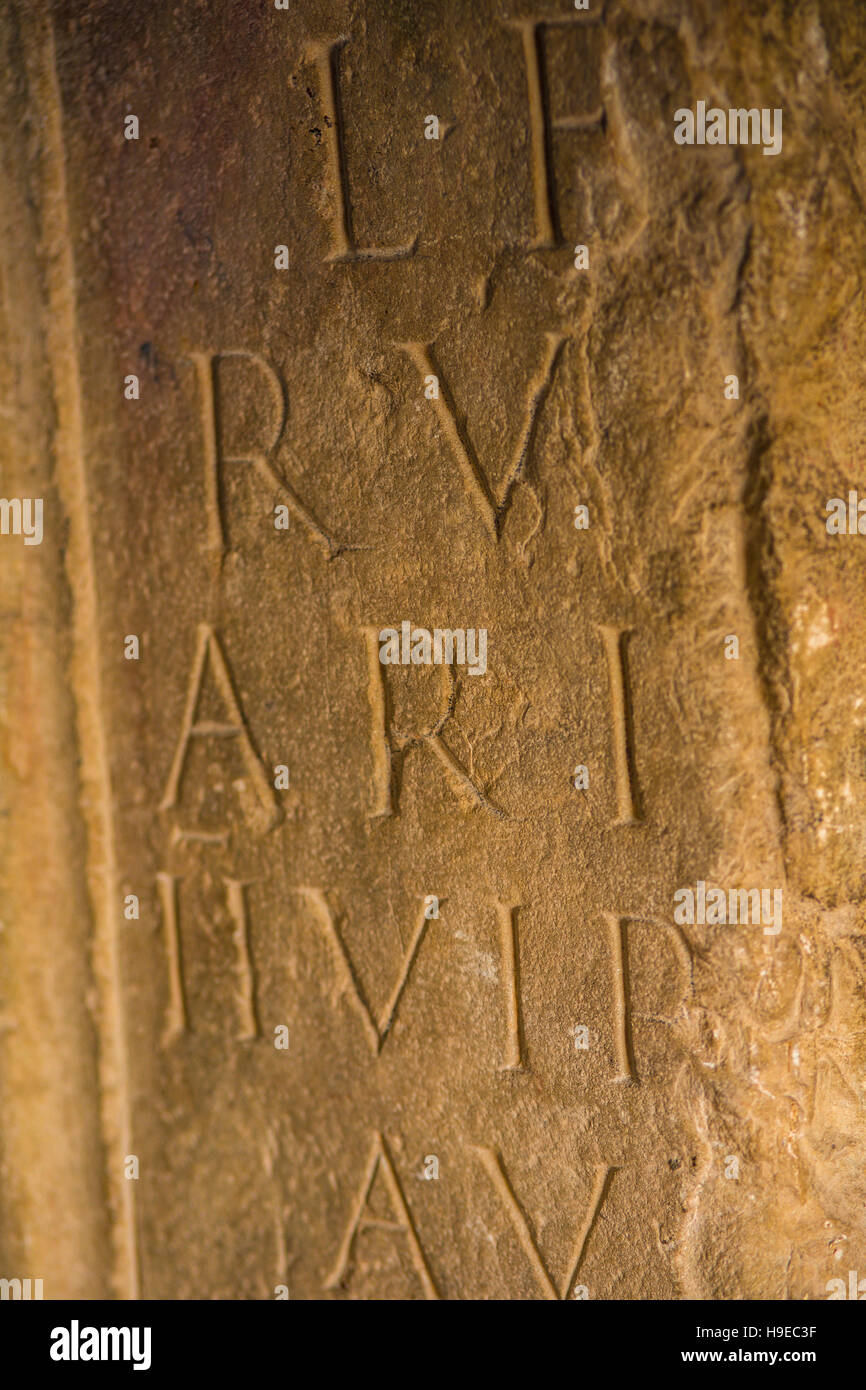 engraved letters in stone Stock Photo