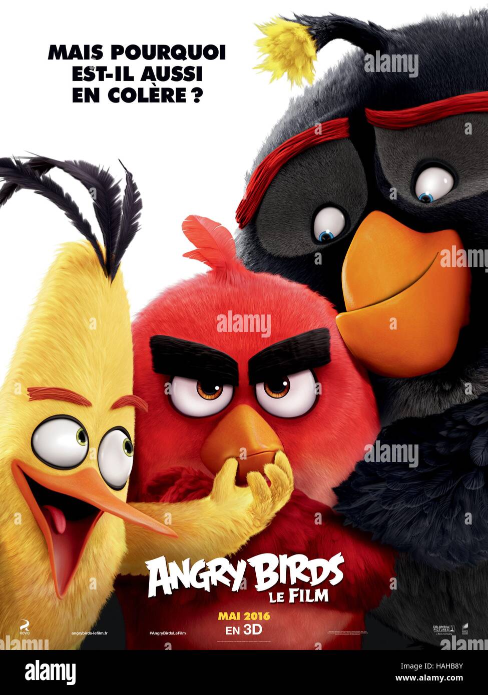 The Angry Birds Movie Year : 2016 USA Director :  Clay Kaytis, Fergal Reilly  Animation Movie poster  (Fr) Stock Photo