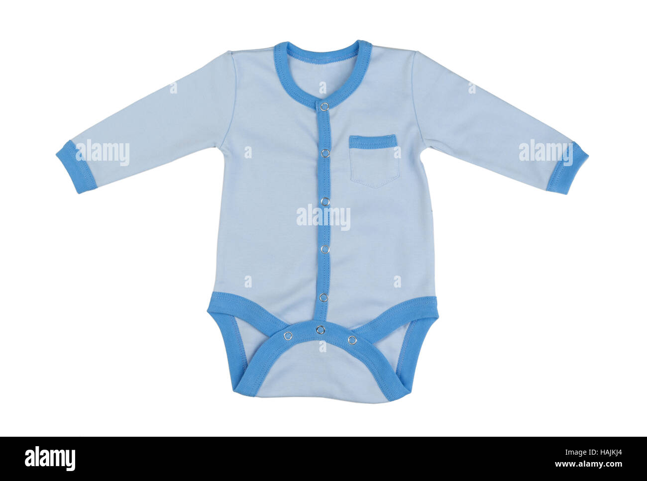 Children's blue coveralls for newborns. Isolate on white. Stock Photo