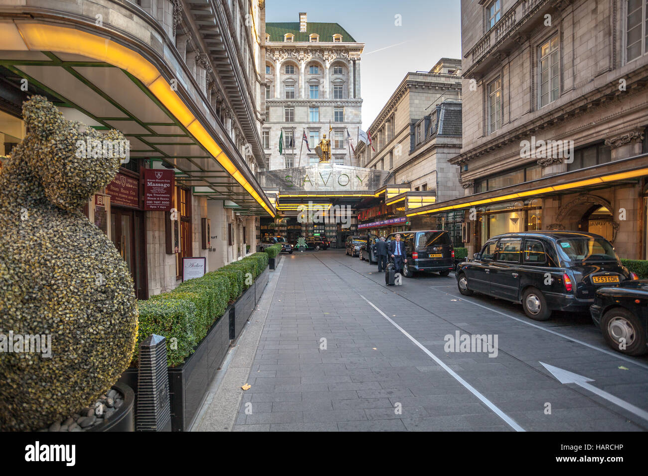 London Savoy hotel entrance Stock Photo