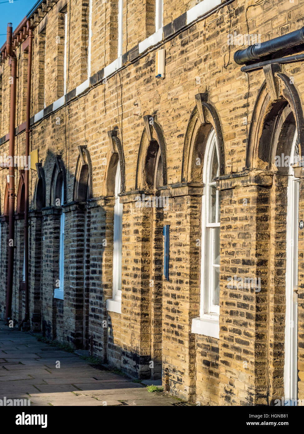 Victorian Terraced houses in Saltaire, West Yorkshire, UK. Stock Photo