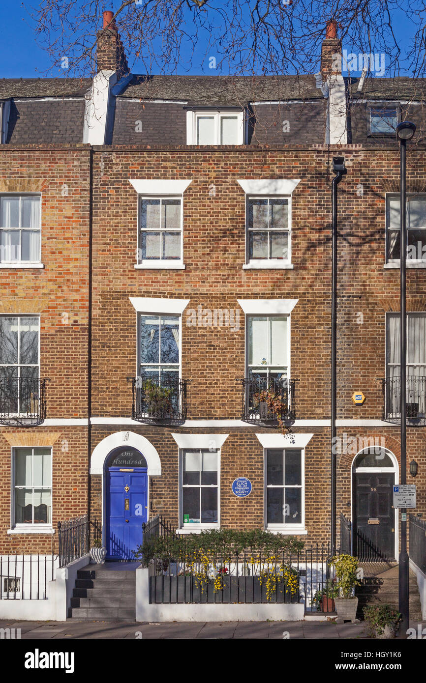 London, Lambeth   Captain William Bligh of the Bounty's Georgian terrace house in Lambeth Road Stock Photo