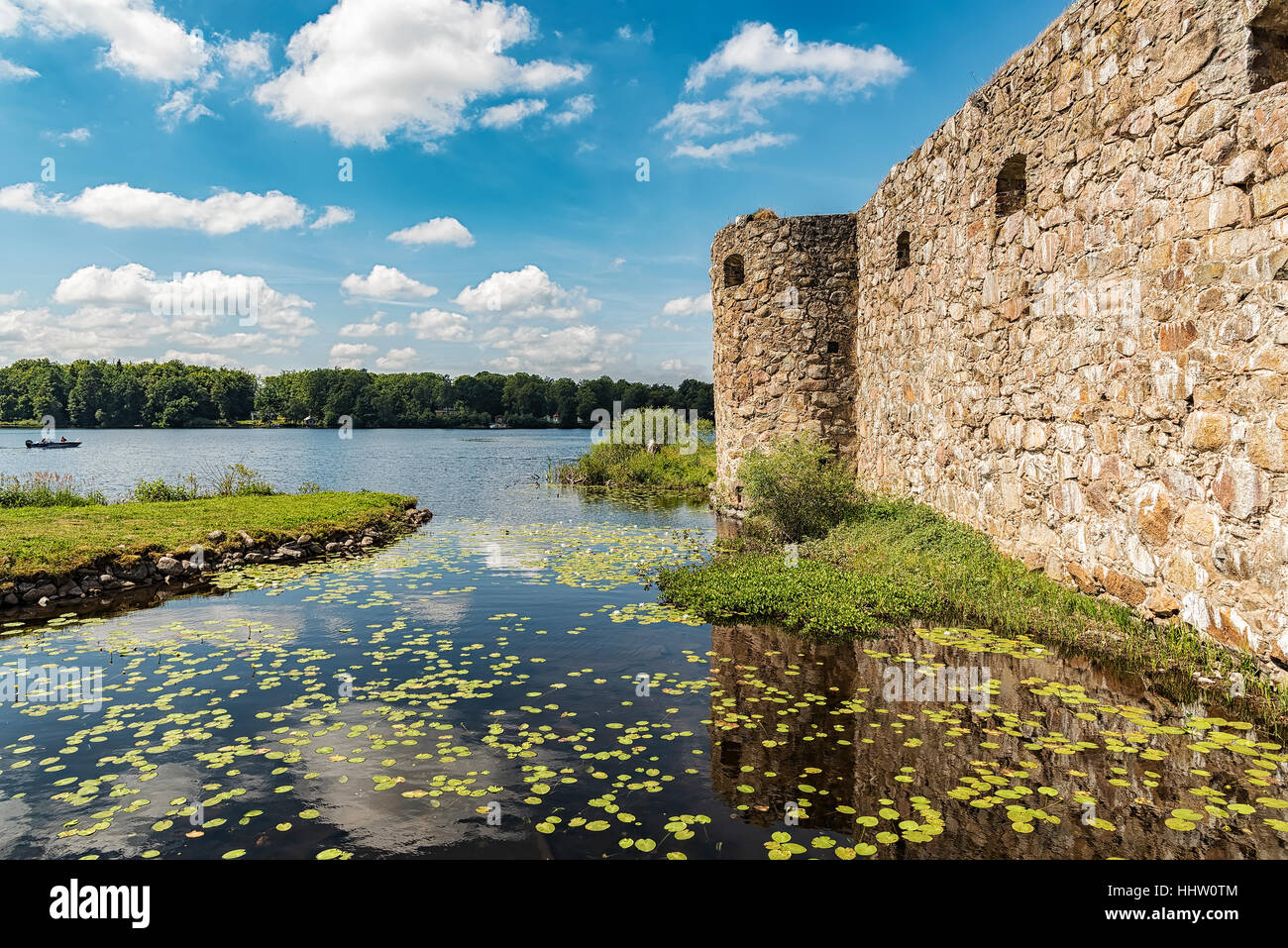 Kronobergs castle ruin in the smaland region of Sweden close to the city of Vaxjo. Stock Photo