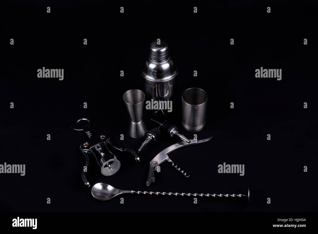 bar tools isolated on black background Stock Photo