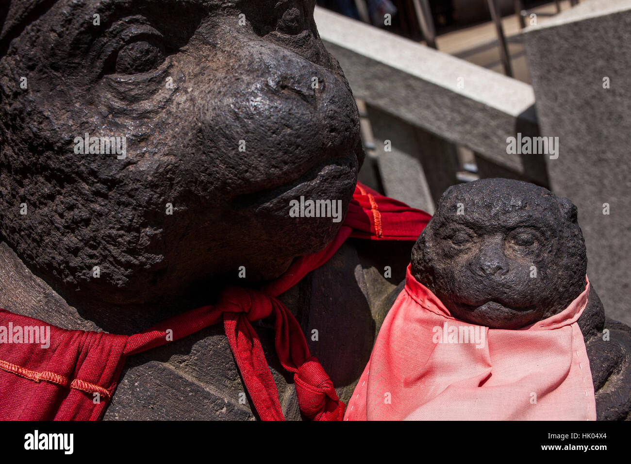 Detail of god monkey sculpture,the protector god of HieJinja shrine, in HieJinja shrine, Nagata-cho.Tokyo city, Japan, Asia Stock Photo