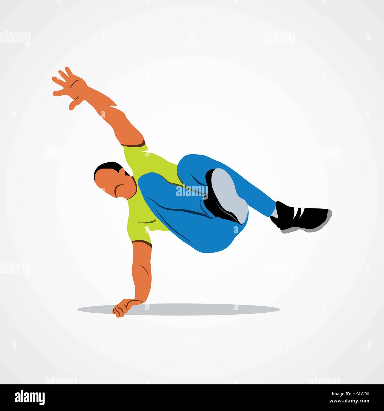 Abstract man jumping outdoor parkour on a white background. Vector illustration. Stock Vector