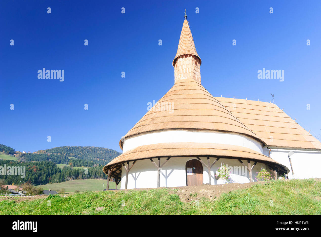 Muta: Rotunda of Saint John the Baptist, consecrated 1052 - Drava Valley, , , Slovenia Stock Photo