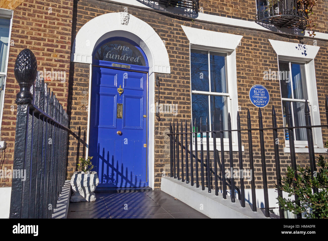 London, Southwark    Captain William Bligh of the Bounty's house in Lambeth Road Stock Photo