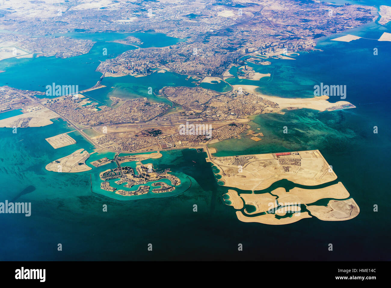 Aerial view of Manama, Bahrain Stock Photo