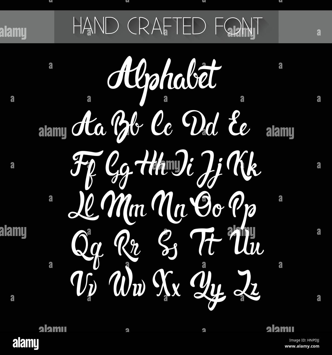 Alphabet Letters Collection Text Lettering Set Vector Illustration Stock Vector