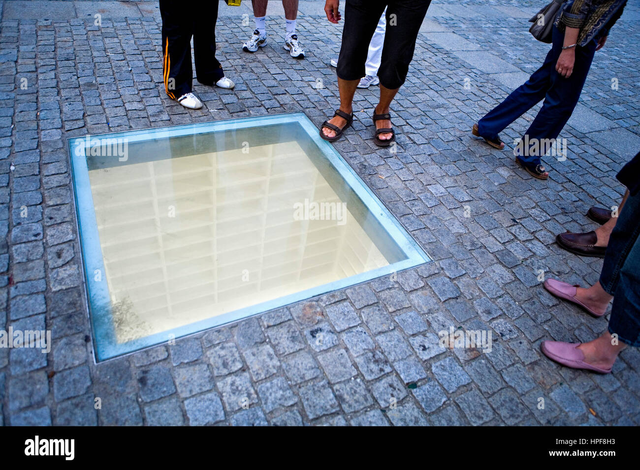 Bebelplatz.Memorial site Nazi book burning.Monument that remembers burns it of books of the library of the university of Humboldt. The Nazis did a gre Stock Photo