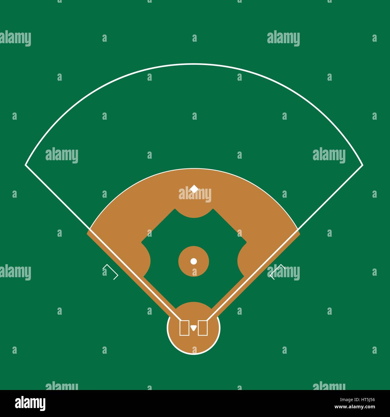 Baseball field illustration Stock Vector