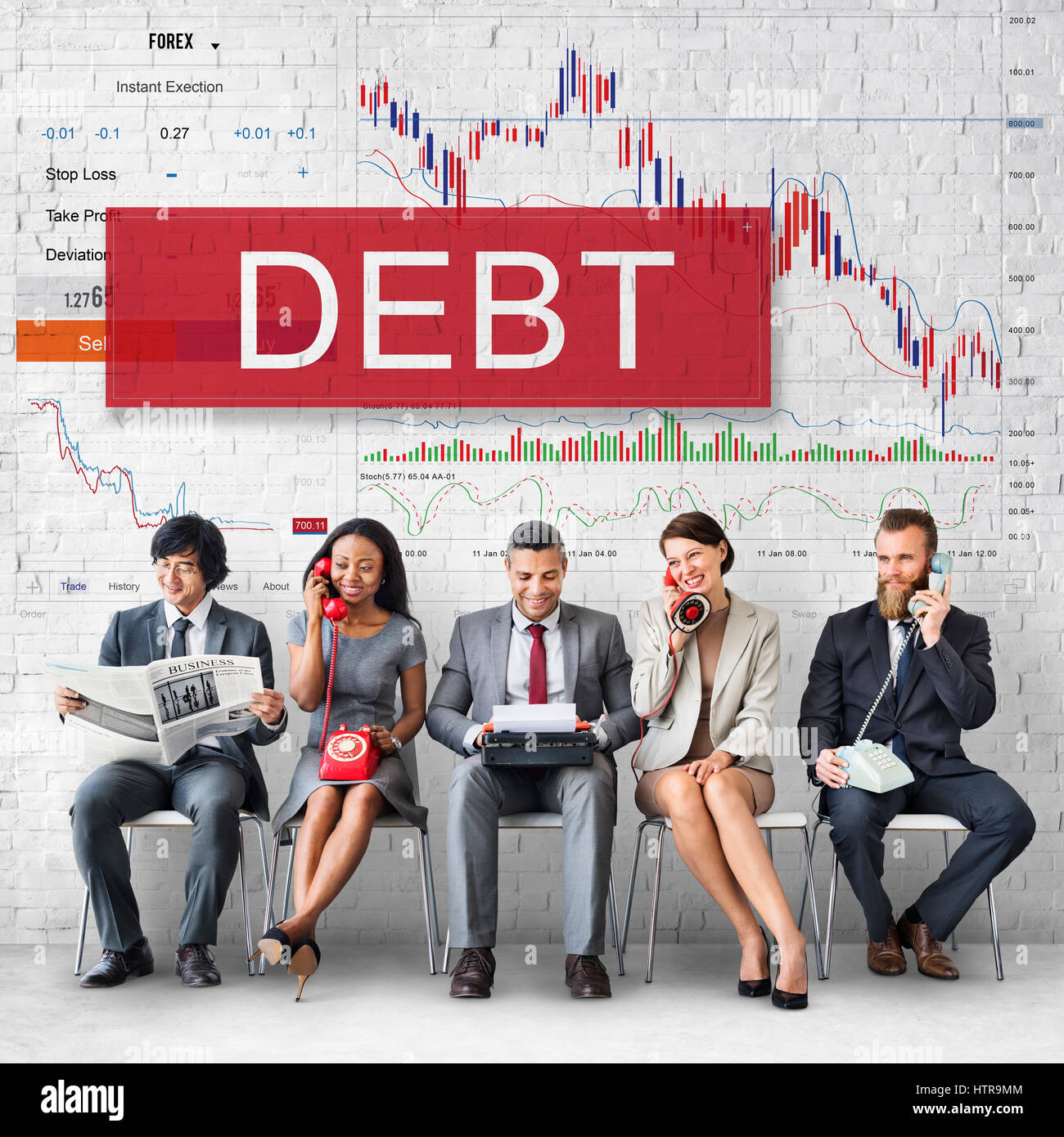 Debt Chart Graphic Diagram Concept Stock Photo